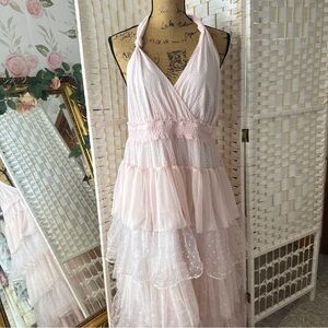Blush Pink Ruffle Tiered Dress - NEW W/Tags